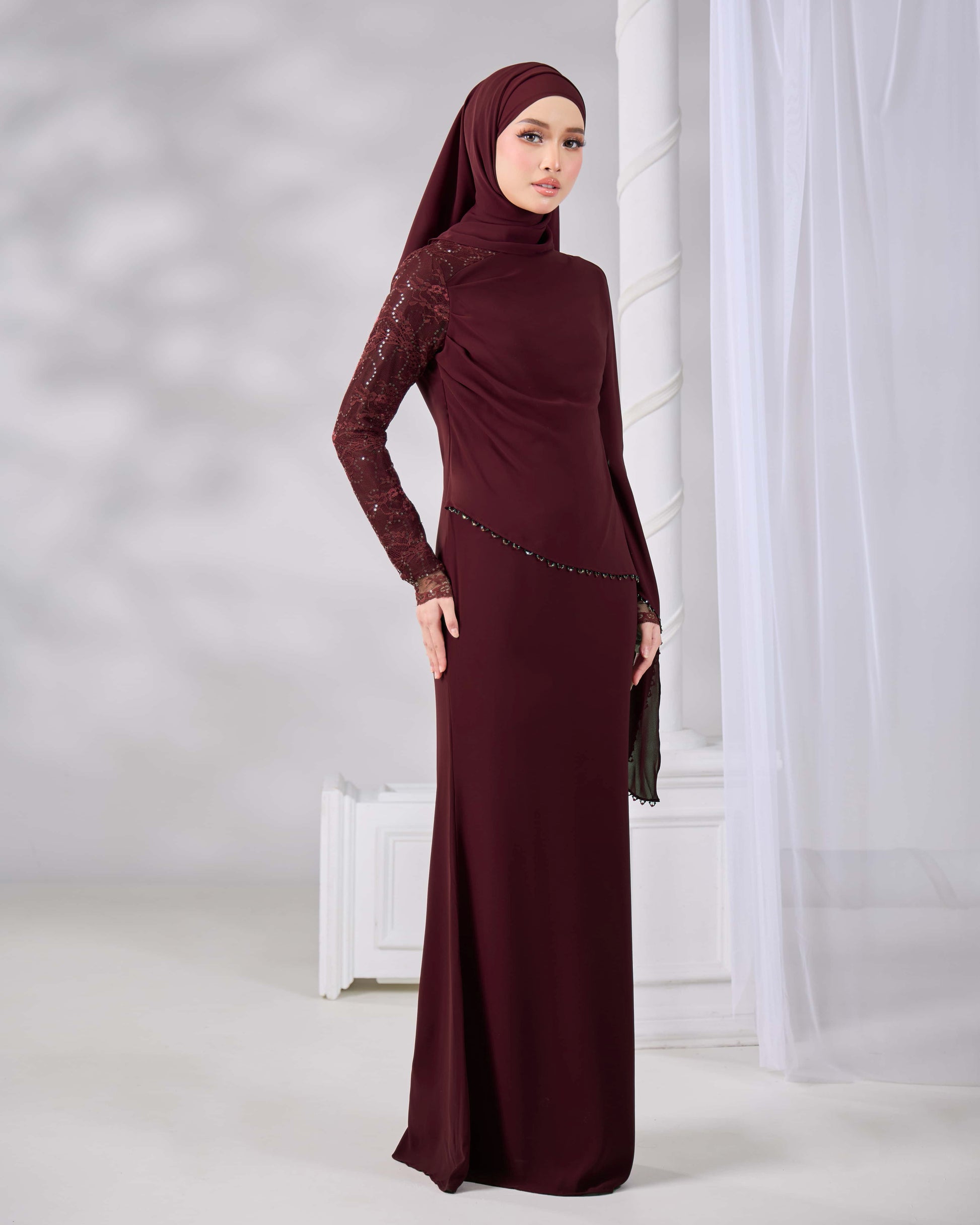 NADENE DRESS (RICH BROWN) Hijabistahub NADENE DRESS (RICH BROWN) Hijabistahub