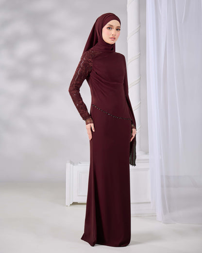 NADENE DRESS (RICH BROWN)