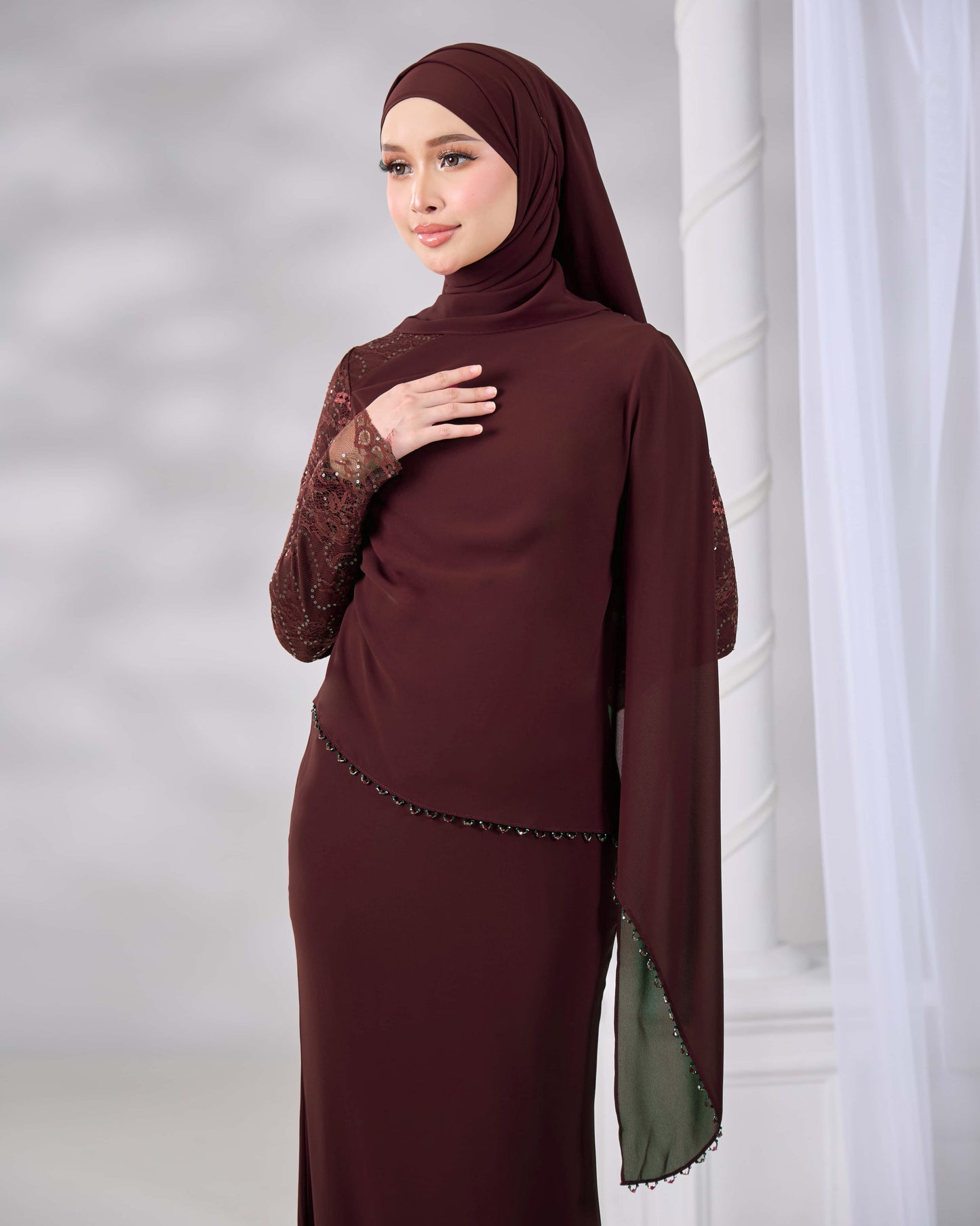 NADENE DRESS (RICH BROWN)