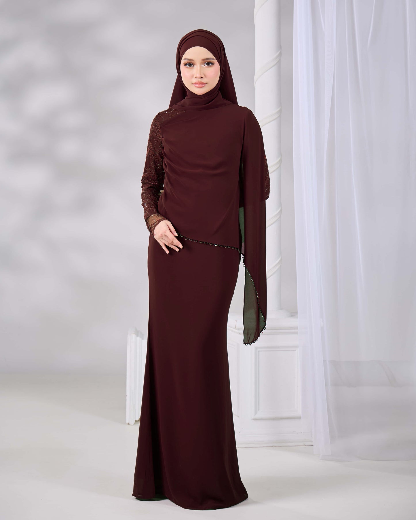 NADENE DRESS (RICH BROWN)