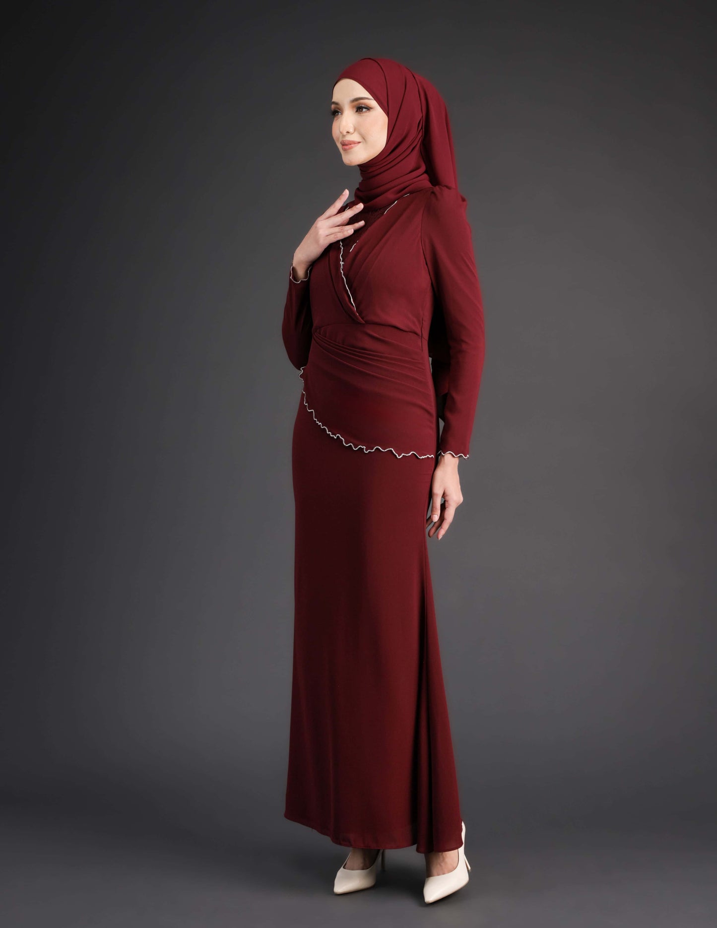 TIHANI DRESS (BURGUNDY)