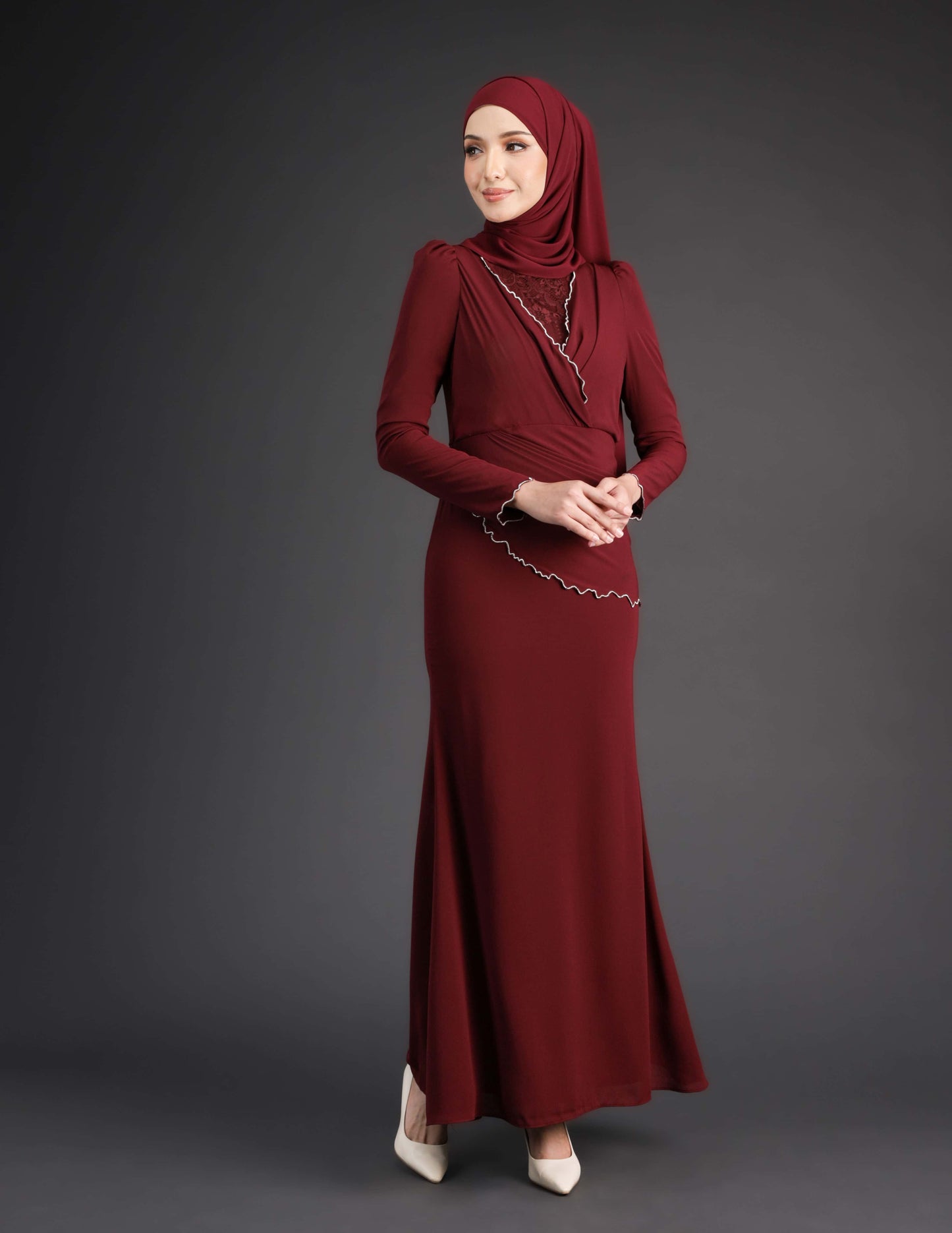 TIHANI DRESS (BURGUNDY)
