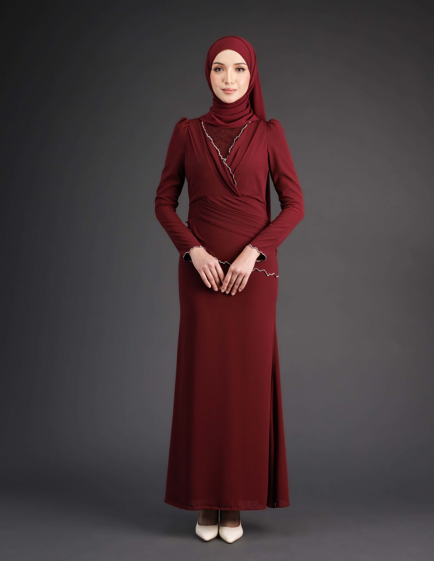 TIHANI DRESS (BURGUNDY)