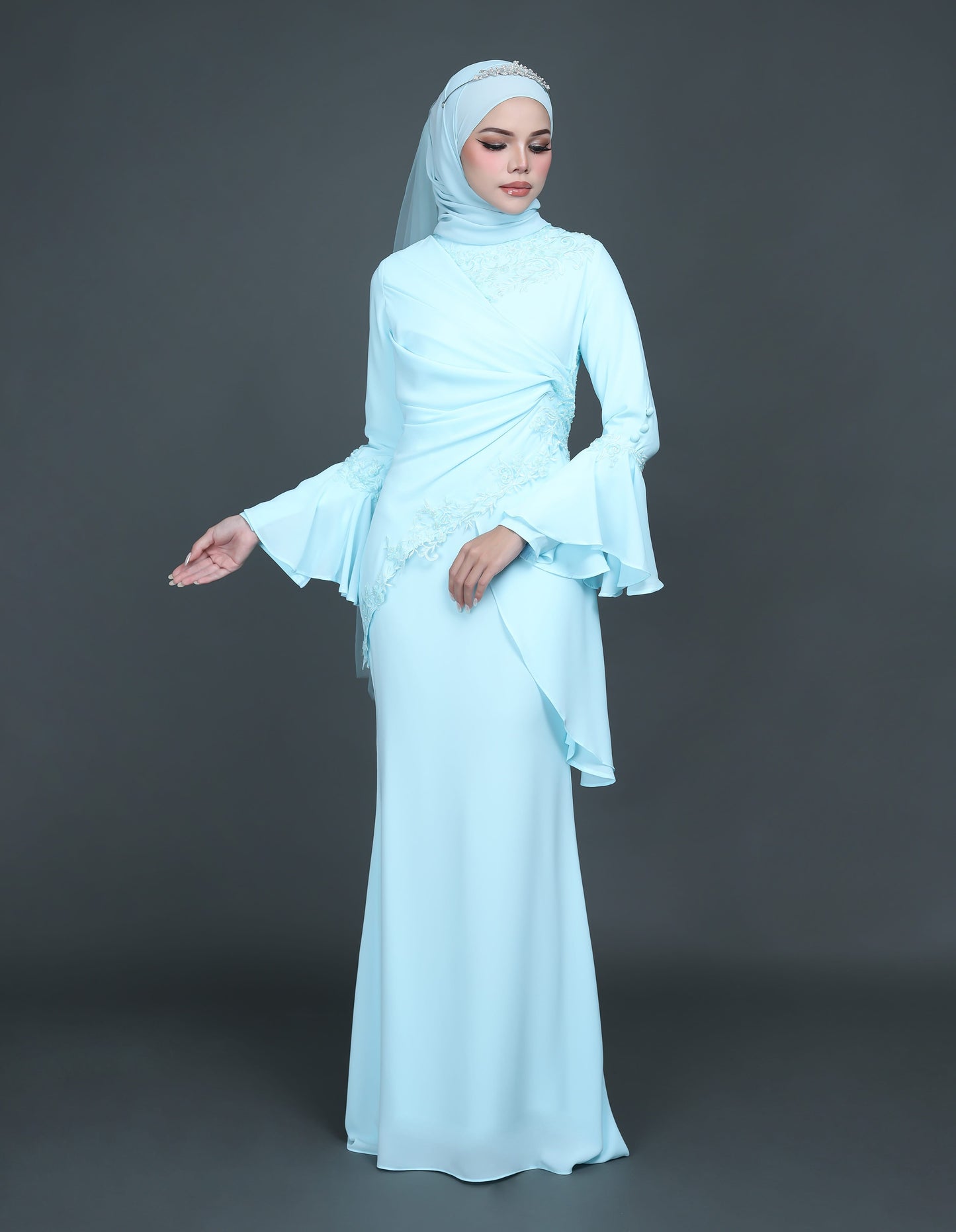 TRISYA DRESS (AQUA BLUE)