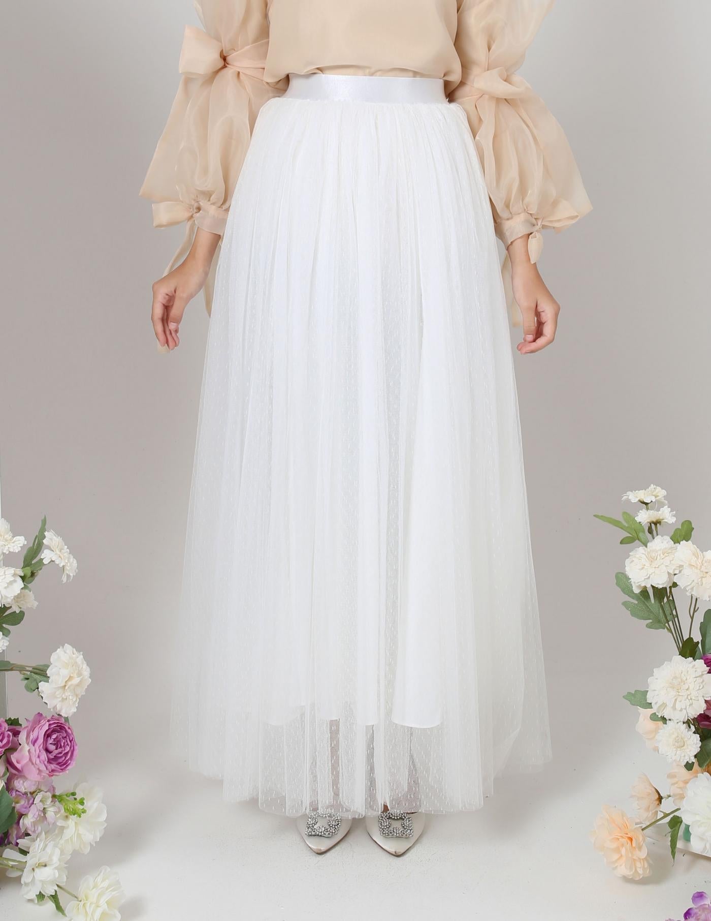 MINOR DEFECT TUTU DOT SKIRT (WHITE)