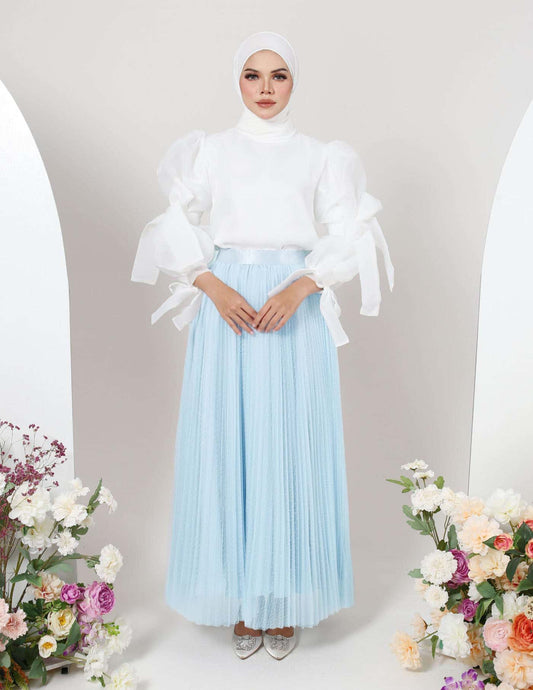 TUTU PLEATED DOT SKIRT (AQUA BLUE)