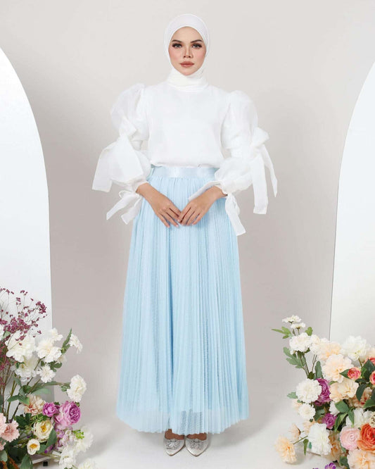 MINOR DEFECT TUTU PLEATED DOT SKIRT (AQUA BLUE)