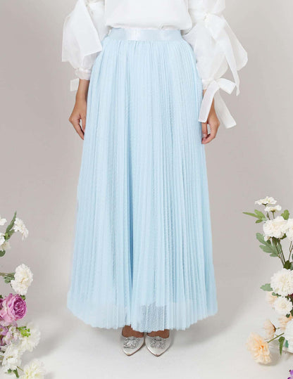 TUTU PLEATED DOT SKIRT (AQUA BLUE)