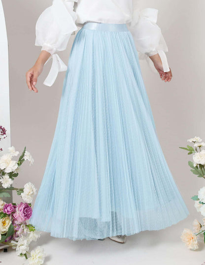 MINOR DEFECT TUTU PLEATED DOT SKIRT (AQUA BLUE)