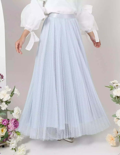 MINOR DEFECT TUTU PLEATED DOT SKIRT (BABY BLUE)