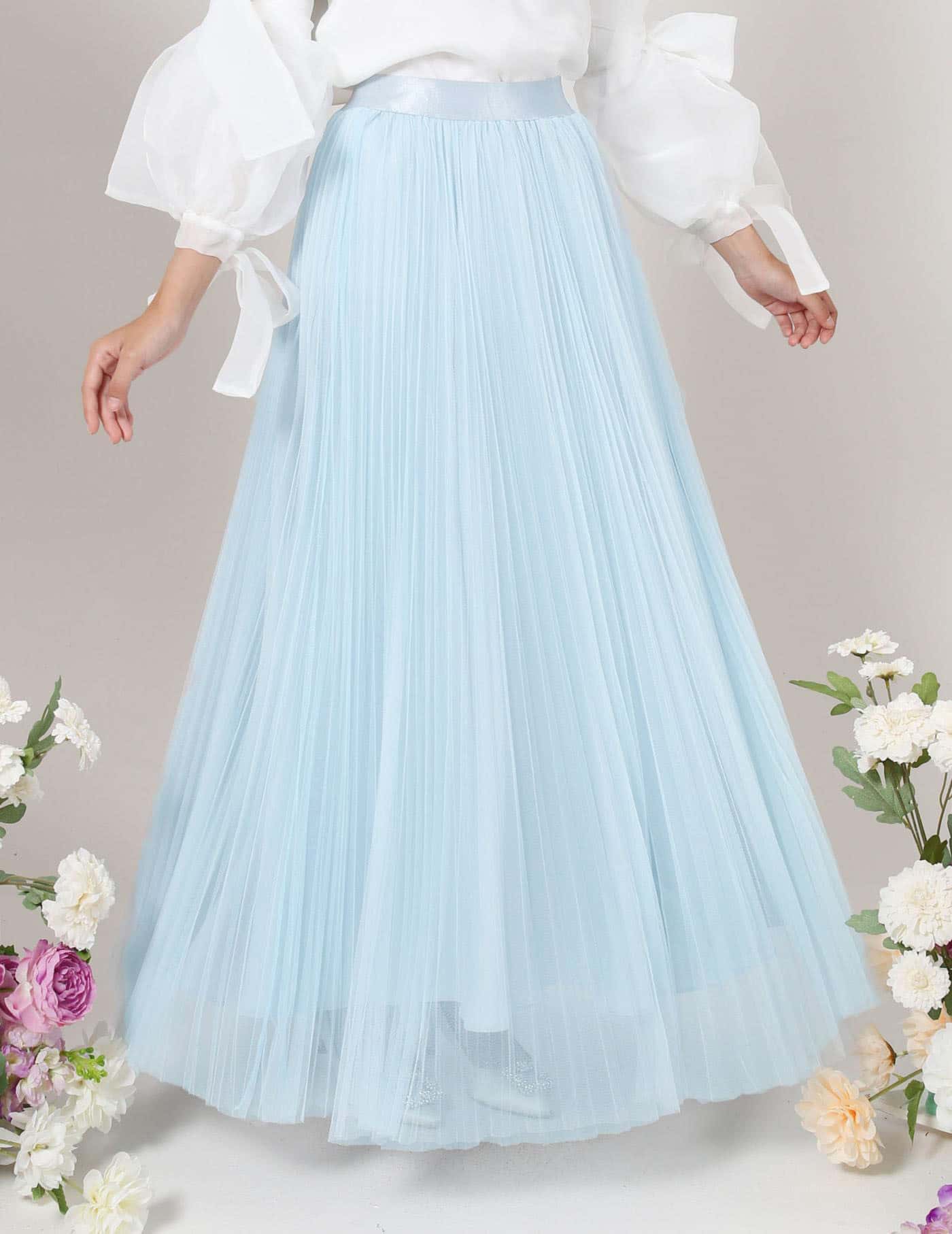 MINOR DEFECT TUTU PLEATED SKIRT (BABY BLUE)