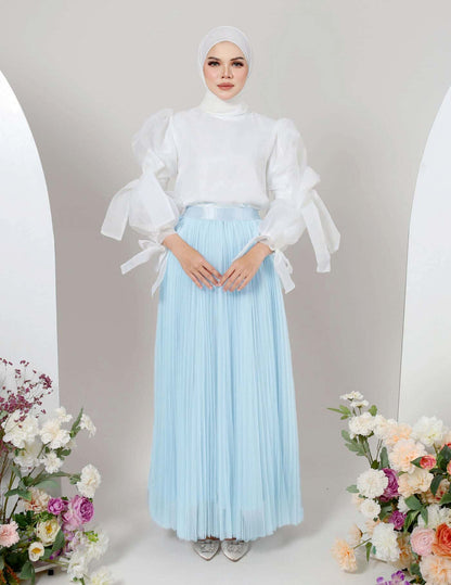 TUTU PLEATED SKIRT (AQUA BLUE)