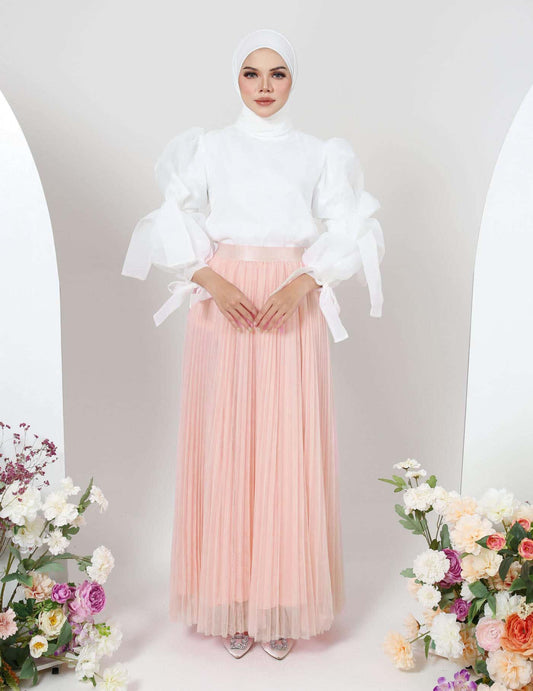 TUTU PLEATED SKIRT (PEACH)