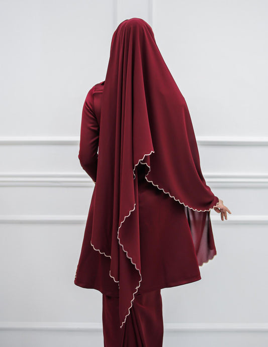 VEIL CODE A08-2118 (BURGUNDY GOLD)