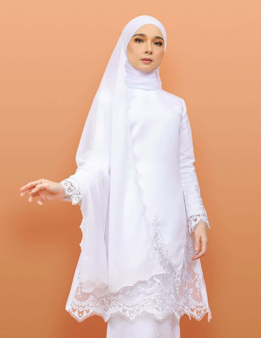 VEIL EMBROIDERY SHAWL CODE A05 (WHITE)