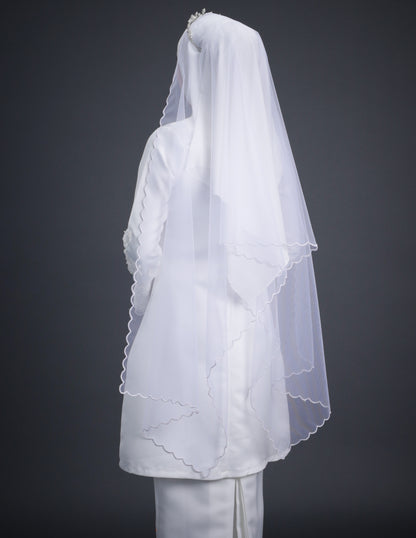 VEIL EMBROIDERY CODE A12 (WHITE)