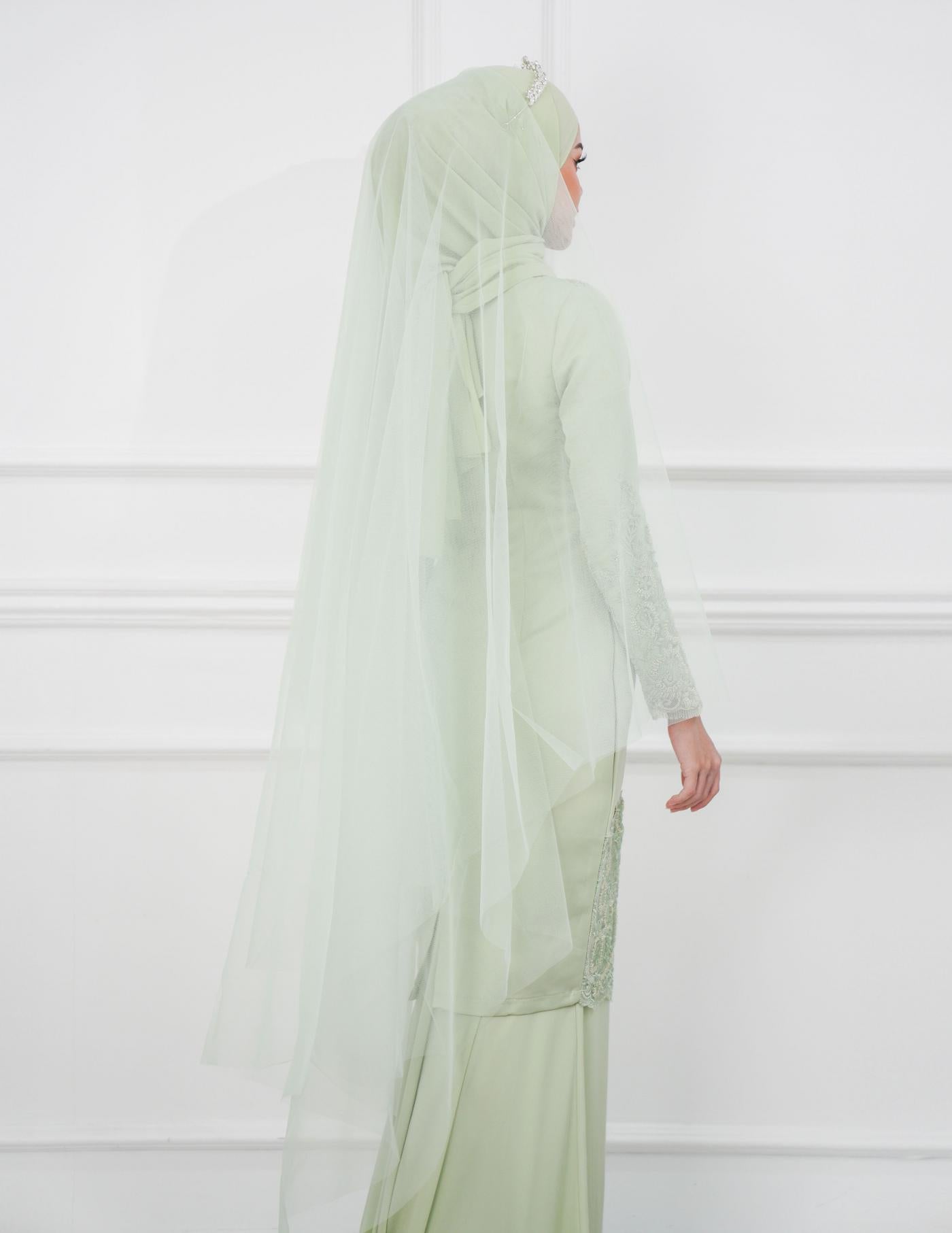 VEIL LONG PLAIN NET CODE A03 (GREEN TEA)