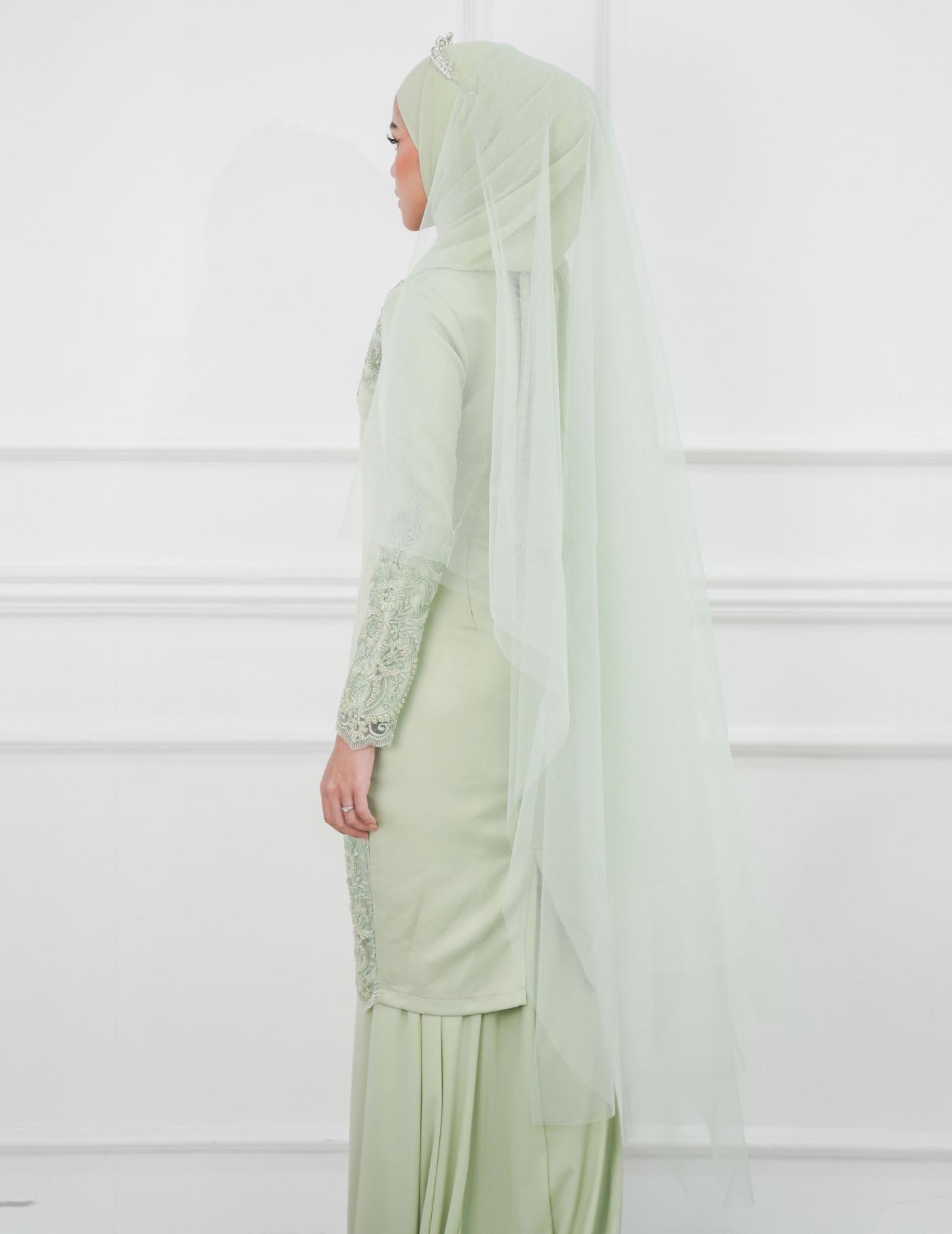 VEIL LONG PLAIN NET CODE A03 (GREEN TEA)