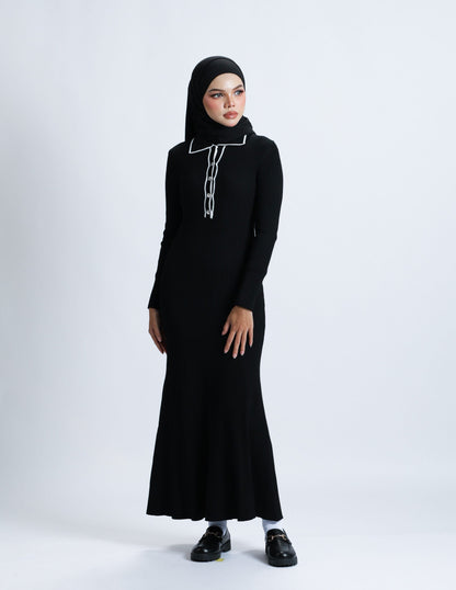 VICTORIA PLAIN DRESS (BLACK)