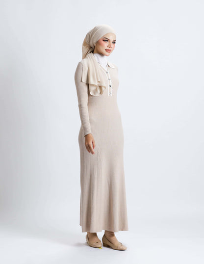 MINOR DEFECT VICTORIA PLAIN DRESS (NUDE)