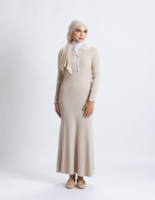 VICTORIA PLAIN DRESS (NUDE)